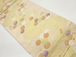 波に万寿菊・草模様織出し名古屋帯